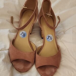 Michael kors Lana suade pink block heels size 7.5
